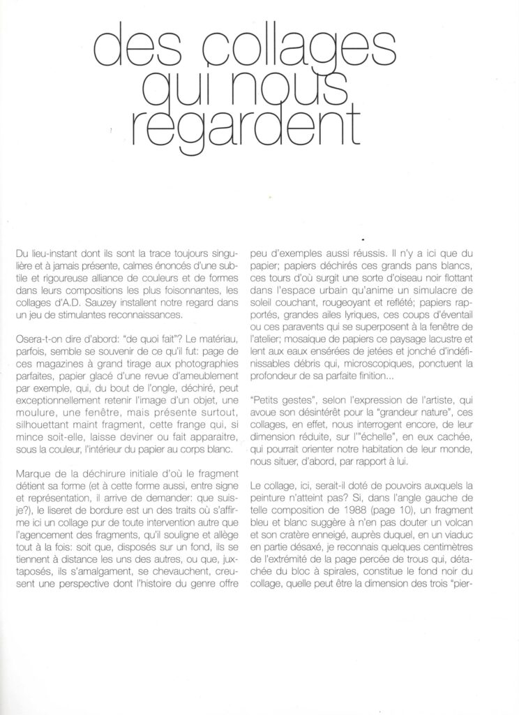 Des collages qui nous regardent